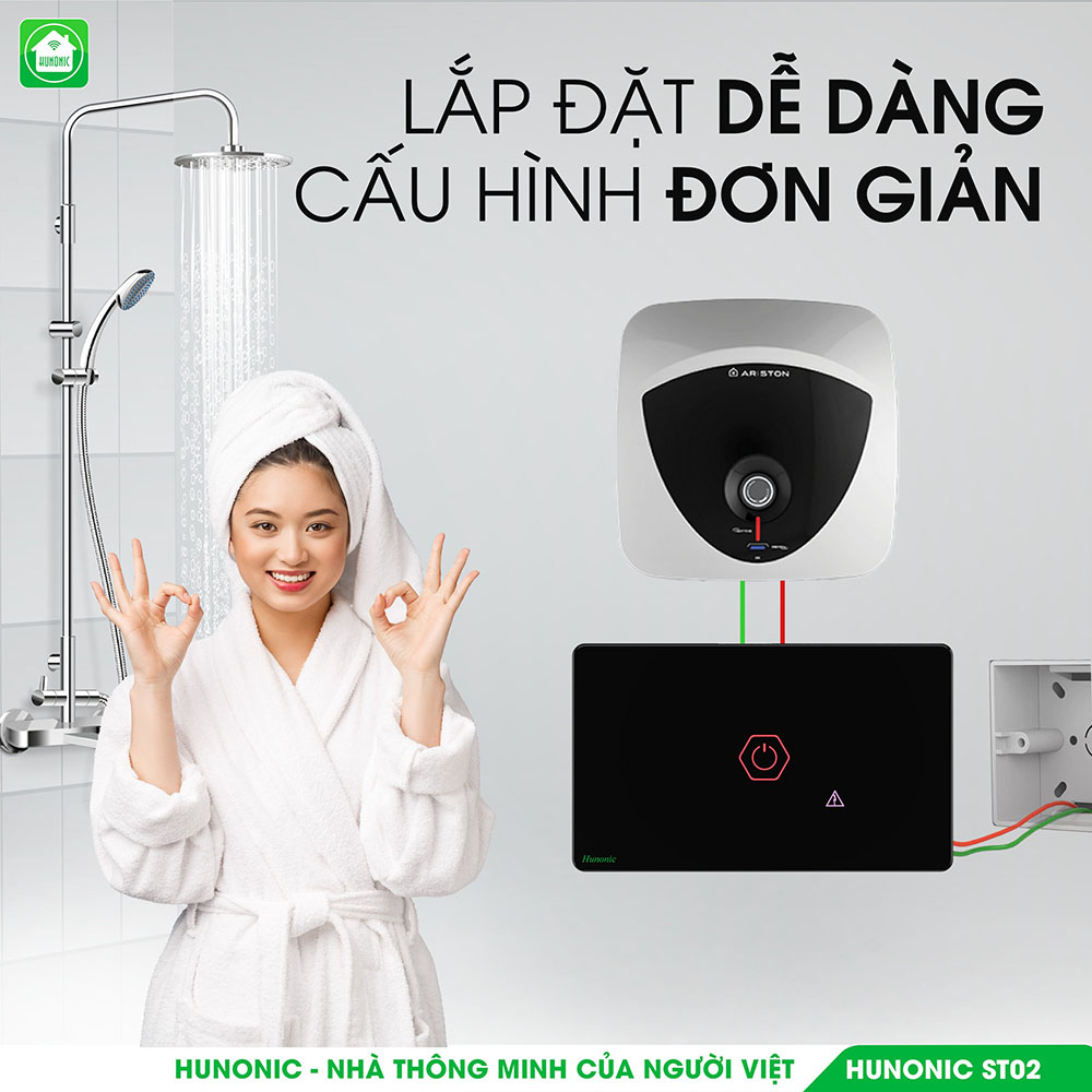 Công Tắc Chống Giật Bluetooth Mesh Hunonic Datic Màu Đen